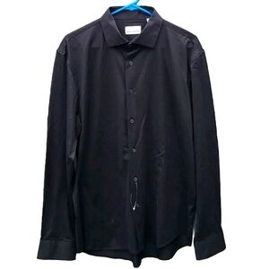 Soft Cloth Button Down Shirt in Black New With Tags Size Large
